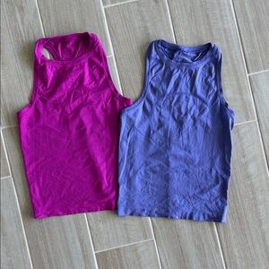 Set of Two Lululemon Sleeveless Tops in Purple and Blue